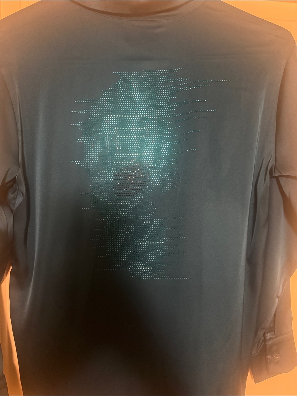 Black Smart LED Dot-Pattern Performance Shirt